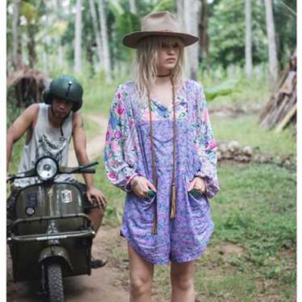 Spell Wildflower Overalls Romper GUC Size S